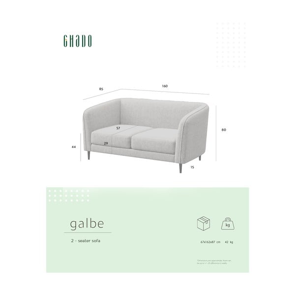 Canapea gri deschis 160 cm Galbe – Ghado-image-4