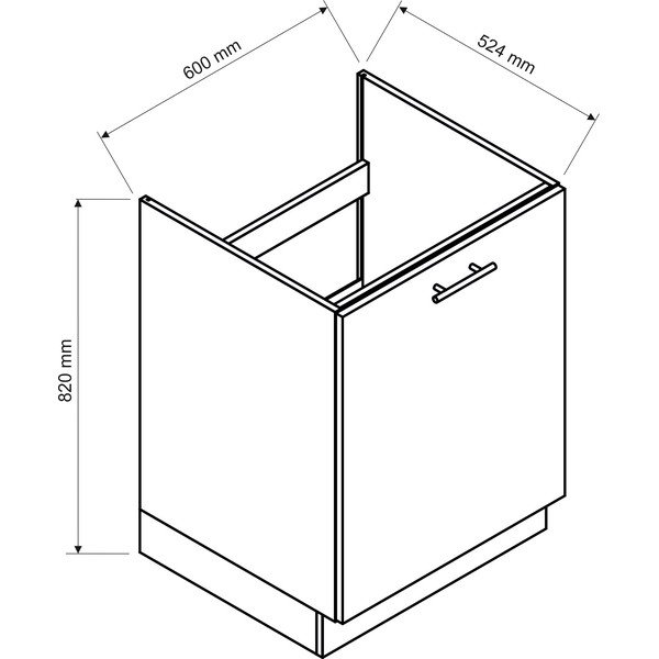Dulap de bucătărie tip bază sub chiuvetă (lățime 60 cm) Kai – STOLKAR-image-1