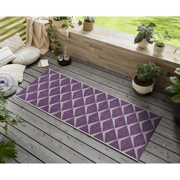 Covor adecvat pentru exterior NORTHRUGS Escala, 70 x 300 cm, violet - bej-image-1