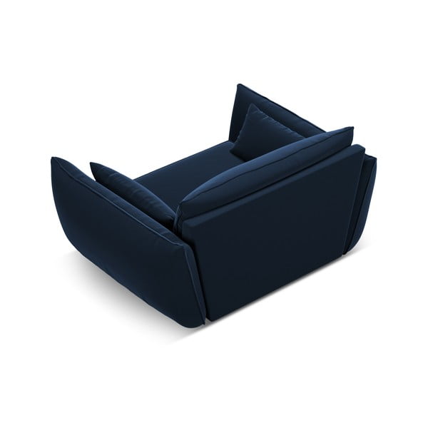 Fotoliu albastru închis cu tapițerie din catifea Vanda – Mazzini Sofas-image-3