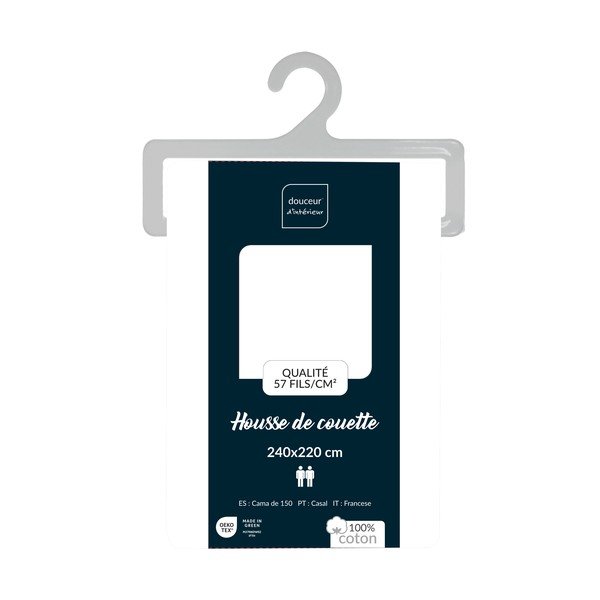 Husă de pilotă albă din bumbac pentru pat dublu/extinsă 240x220 cm Lina – douceur d'intérieur-image-2