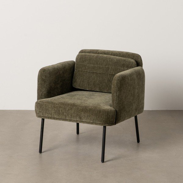 Fotoliu verde cu tapițerie din chenille Bind – Ixia-image-2