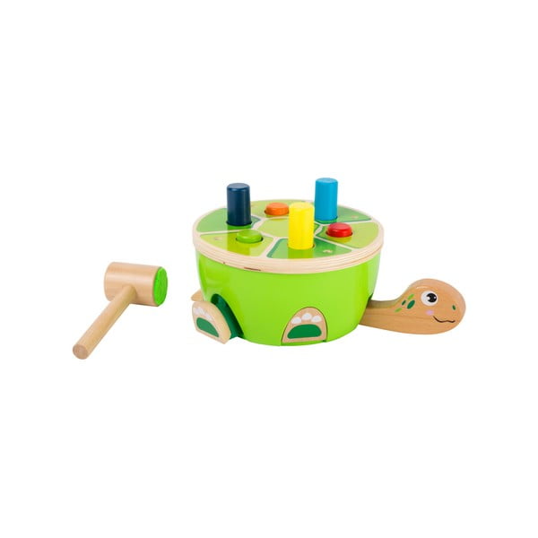 Jucărie cu ciocan din lemn pentru copii Legler Turtle Hammering-image-3