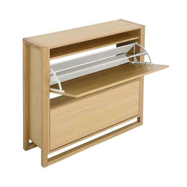 Pantofar în culoare naturală cu deschidere înclinată cu aspect de lemn de stejar NewEst – Woodman-image-3