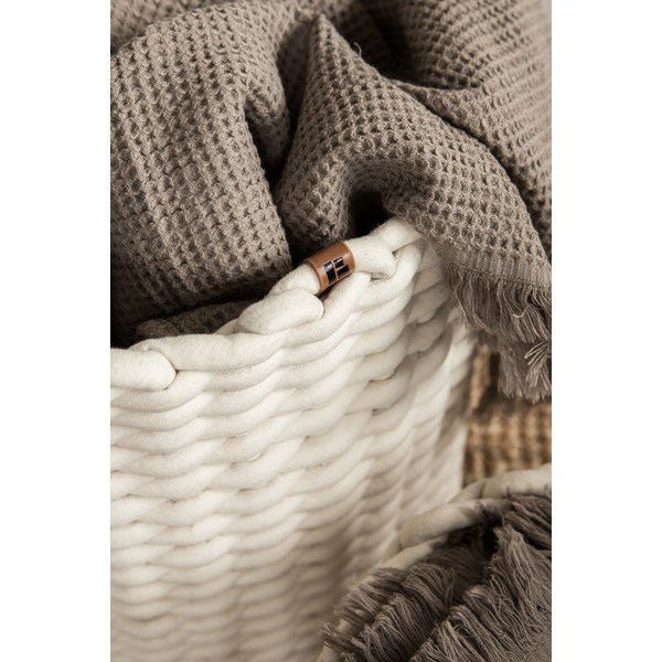 Coș de depozitare din material textil ø 40x40 cm Peach Skin Round XL – Bigso-image-2