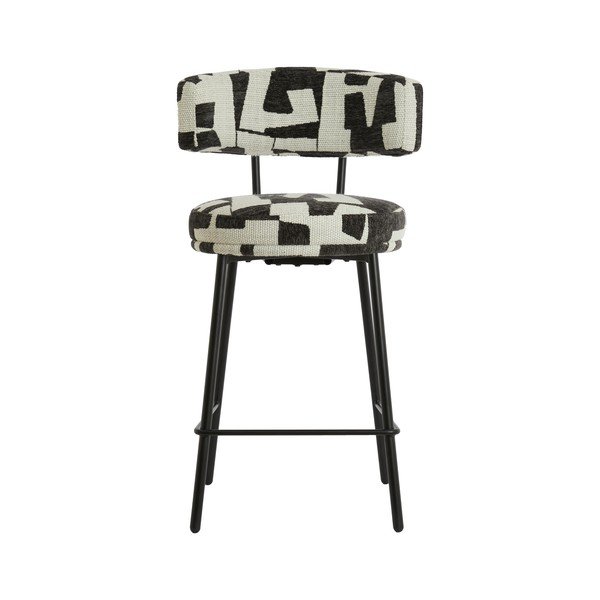 Scaun de bar negru/crem tapițat Harvie – Light & Living-image-2