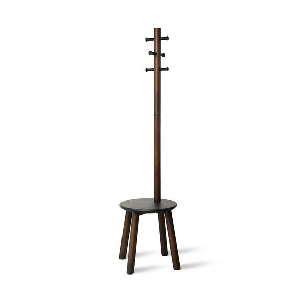 Cuier negru/în culoare naturală din lemn masiv de arbore de cauciuc Pillar – Umbra