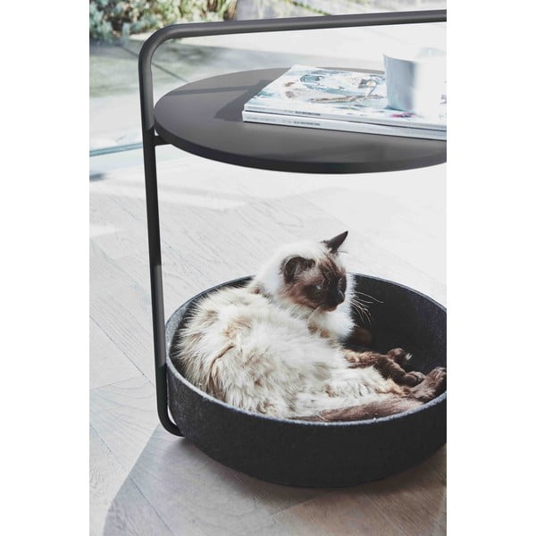 Măsuță auxiliară rotundă ø 50 cm Tavolino Black – MiaCara-image-1