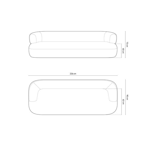 Canapea bej cu tapițerie din țesătură bouclé 226 cm Jenny – Micadoni Home-image-4