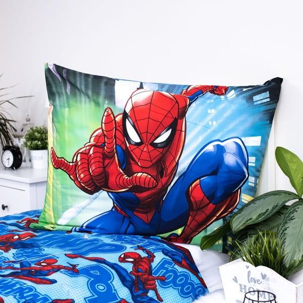 Lenjerie de pat pentru copii din bumbac pentru pat de o persoană 140x200 cm Spider-man – Jerry Fabrics-image-1