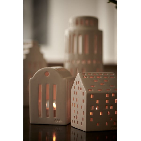 Sfeșnic din ceramică Kähler Design Urbania Lighthouse Smithy, alb-image-3