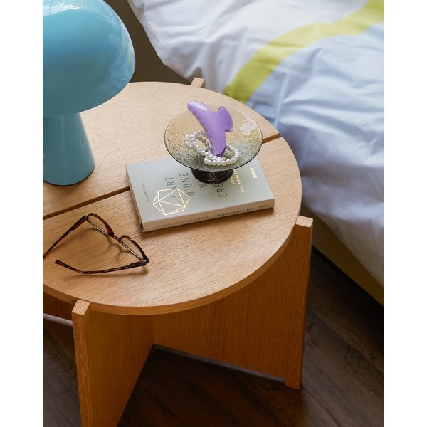 Măsuță auxiliară rotundă cu aspect de lemn de stejar ø 55 cm Dash – Hübsch-image-2