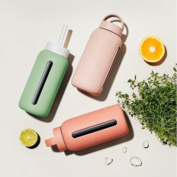 Pai de băut cu perie de curățare/cu capac inclus din silicon Milk Coffee – Muuki-image-2