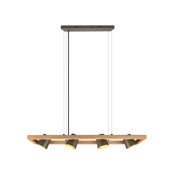 Lustră gri/în culoare naturală Bell – Trio