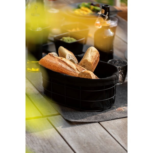 Suport cu inserție textilă pentru produse de patiserie Wenko Black Outdoor Kitchen Bela, negru-image-1