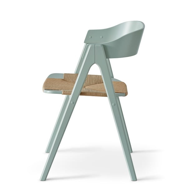 Scaun din lemn de fag și șezut din ratan Findahl by Hammel Mette, verde deschis-image-3