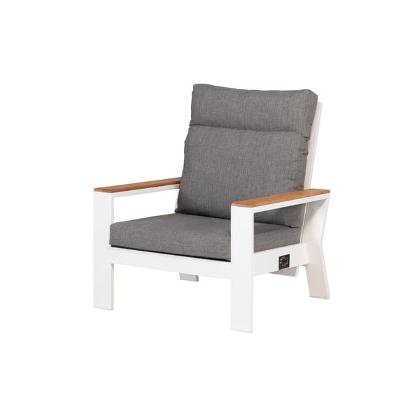 Fotoliu de grădină alb/gri din metal Valerie – Exotan-image-2