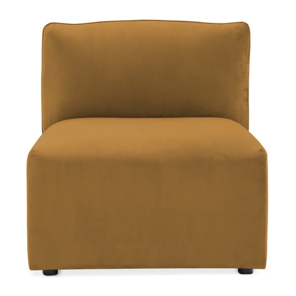 Modul de mijloc pentru canapea Vivonita Velvet Cube, galben muștar