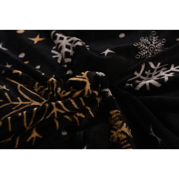 Lenjerie de pat neagră din micropluș pentru pat de o persoană 140x200 cm – My House-image-1