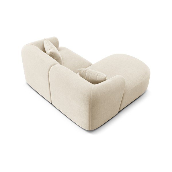 Colțar bej cu tapițerie din catifea (cu colț pe partea stângă/cu șezlong) Campi – Cosmopolitan Design-image-4