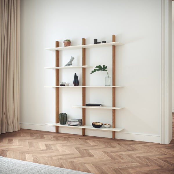 Sistem modular de rafturi alb/aspect de lemn de stejar 162x190 cm Bridge – Tenzo-image-1