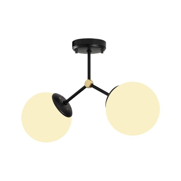 Plafonieră alb-negru cu abajur din sticlă 15x44 cm Damar – Opviq lights-image-2