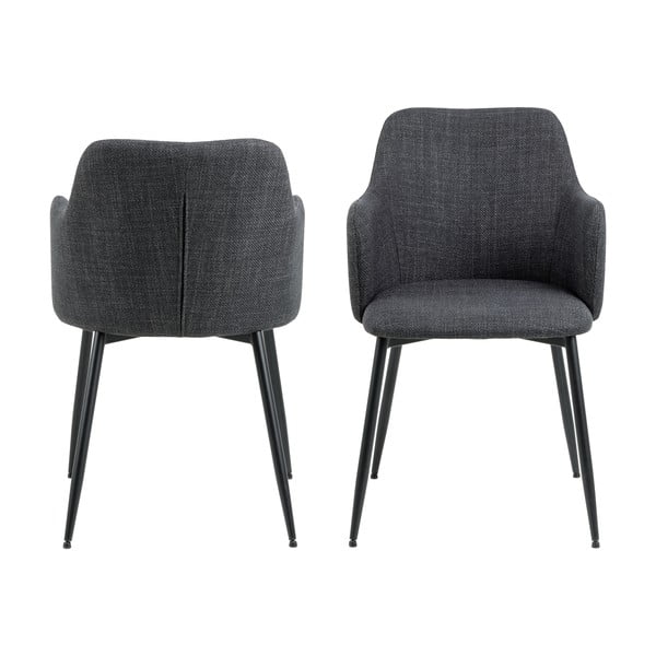 Set de scaune de sufragerie gri antracit 2 buc. tapițat Ilsa – Actona-image-3