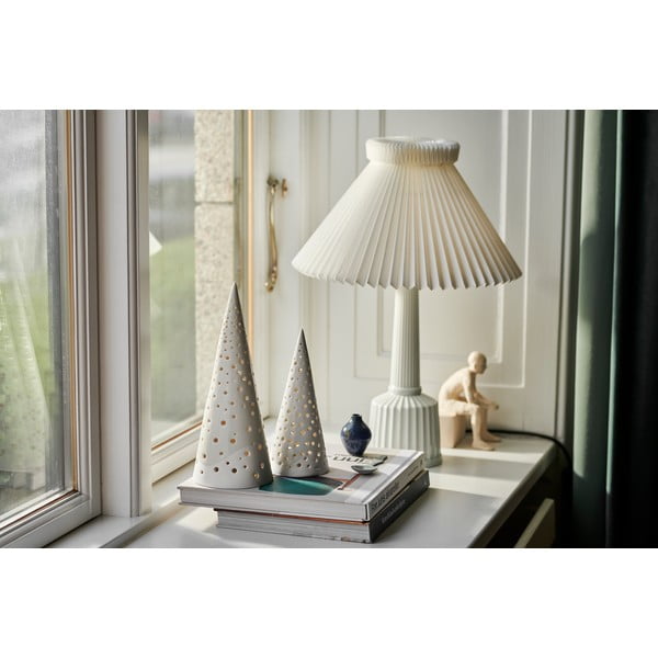 Sfeșnic din porțelan chinezesc pentru Crăciun Kähler Design Nobili, înălțime 30 cm, alb-image-2