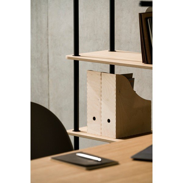 Etajeră în culoare naturală cu aspect de lemn de stejar 80x163x35 cm Teidi – noo.ma-image-2