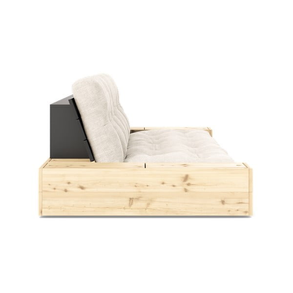 Canapea albă extensibilă cu tapițerie din catifea reiată  244 cm Base – Karup Design-image-3