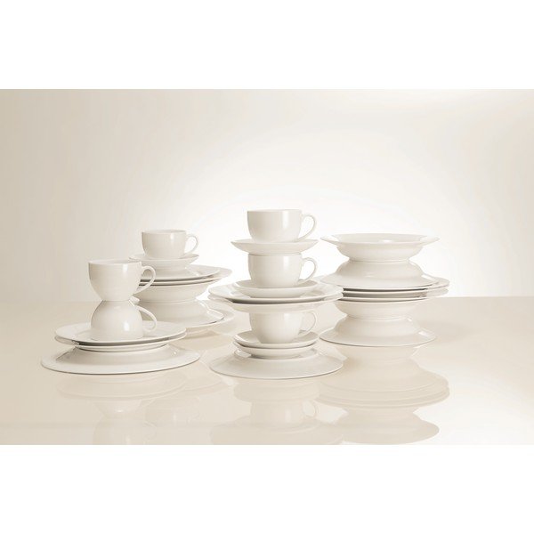 Set veselă din porțelan 30 piese Maxwell & Williams Basic, alb-image-1