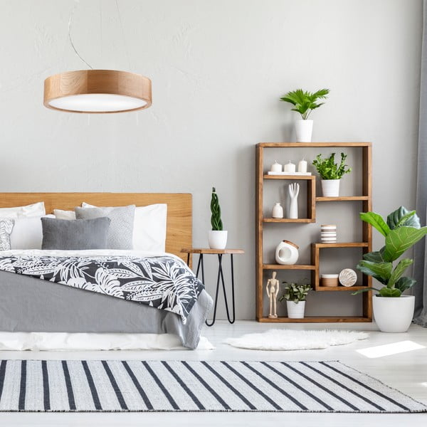 Lustră maro cu abajur din sticlă ø 37 cm Eveline – LAMKUR-image-2