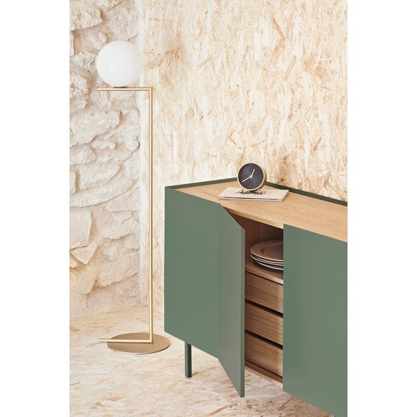 Comodă verde/în culoare naturală joasă cu aspect de lemn de stejar 165x78 cm Arista – Teulat-image-4