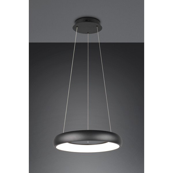 Lustră negru-mat LED cu intensitate reglabilă cu abajur din metal ø 46 cm Cardona – Trio-image-2