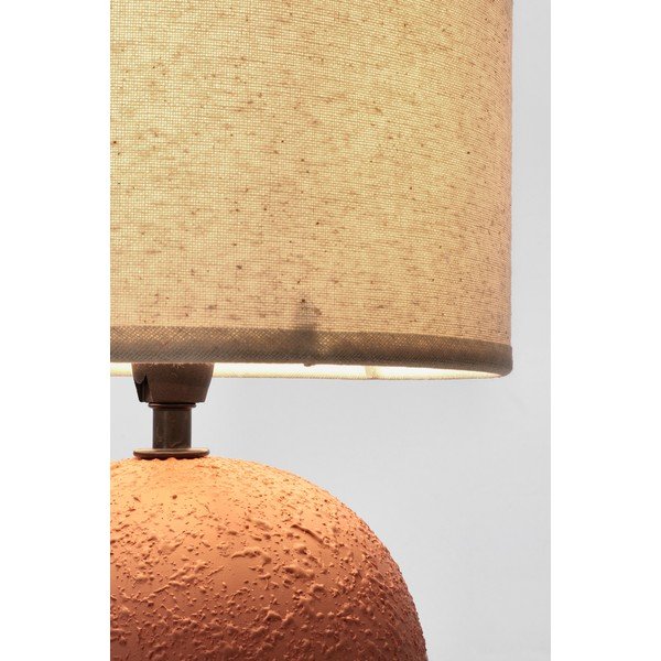 Veioză teracotă din ceramică cu abajur textil (înălțime 32 cm) Irvin – Yes Everyday-image-3
