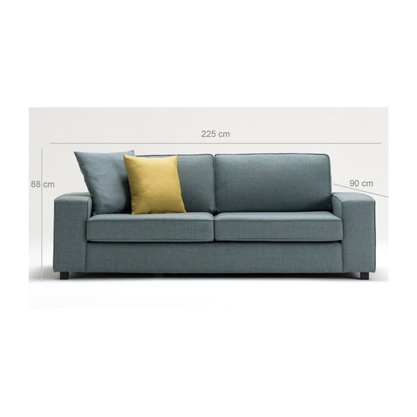 Canapea cu 3 locuri Balcab Home Doty, albastru-image-1