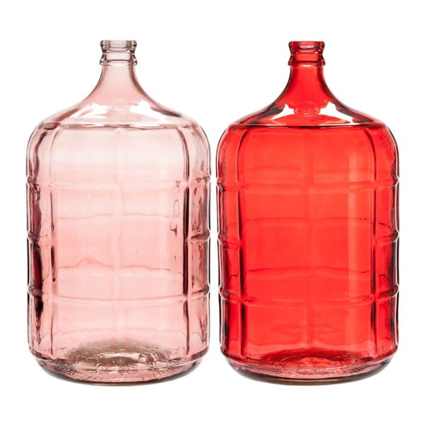 Set 2 vaze de sticlă J-Line Glass Stripe, 26 x 50 cm