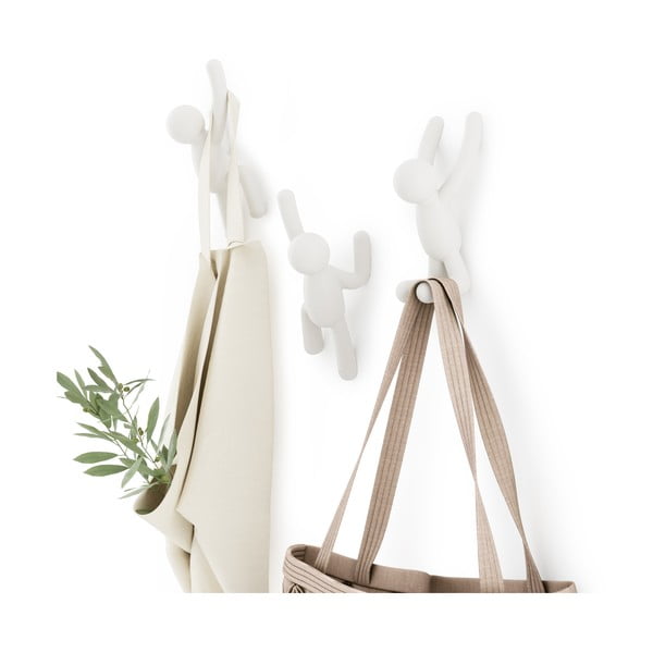 Cârlige 3 buc. de montat pe perete din plastic Buddy – Umbra-image-4