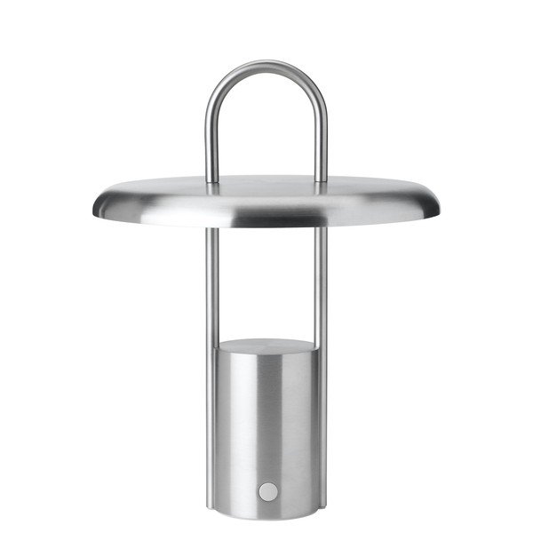 Veioză argintie LED cu intensitate reglabilă din oțel inoxidabil (înălțime 25 cm) Pier – Stelton