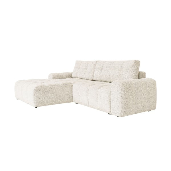 Colțar modular crem extensibil/cu spațiu de depozitare (cu colț pe partea stângă) Lulu – Miuform