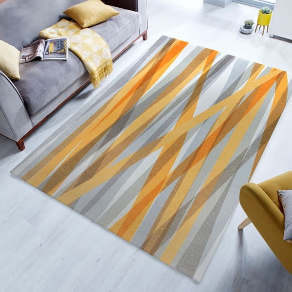 Covor portocaliu/gri lavabil 170x240 cm MATCH ISABELLA – Flair Rugs-image-1