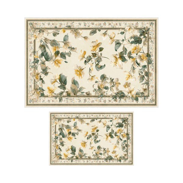 Covorașe de baie bej 2 buc. 60x100 cm – Foutastic