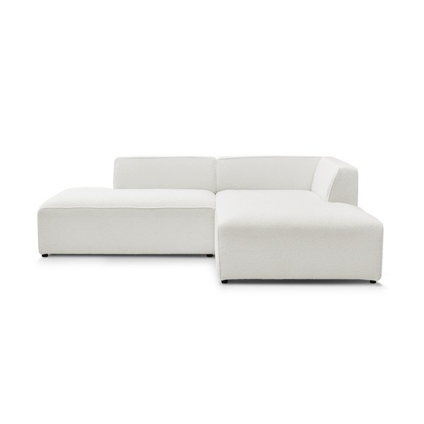 Colțar modular alb cu tapițerie din țesătură bouclé (cu colț pe partea dreaptă/în formă de ”L”) Megeve – Bobochic Paris