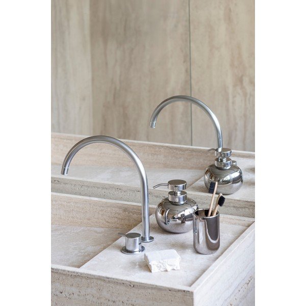 Dozator de săpun lichid argintiu din ceramică 200 ml Lotus – Mette Ditmer Denmark-image-2