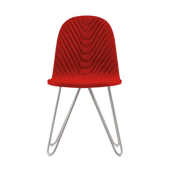Scaun cu picioare metalice Iker Mannequin X Wave, roșu