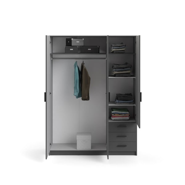 Șifonier gri închis 147x200 cm Sprint – Tvilum-image-2