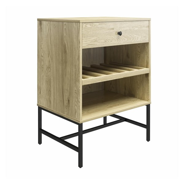 Dulap vinotecă în culoare naturală cu aspect de lemn de pin pentru 6 sticle, 60x83 cm Tamlin - Queer Eye-image-1