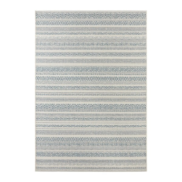 Covor potrivit pentru exterior Elle Decoration Bloom Torcy, 200 x 290 cm, crem deschis - albastru