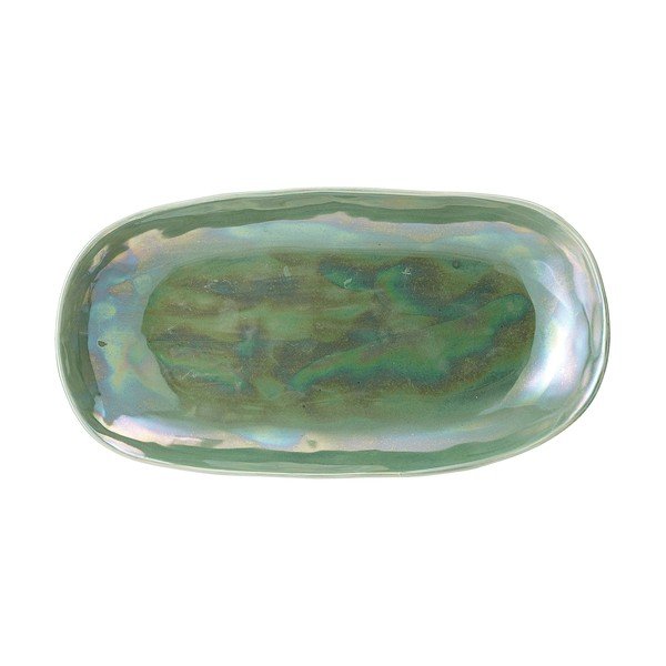 Platou din gresie ceramică Bloomingville Paula, 23,5 x 12,5 cm, verde