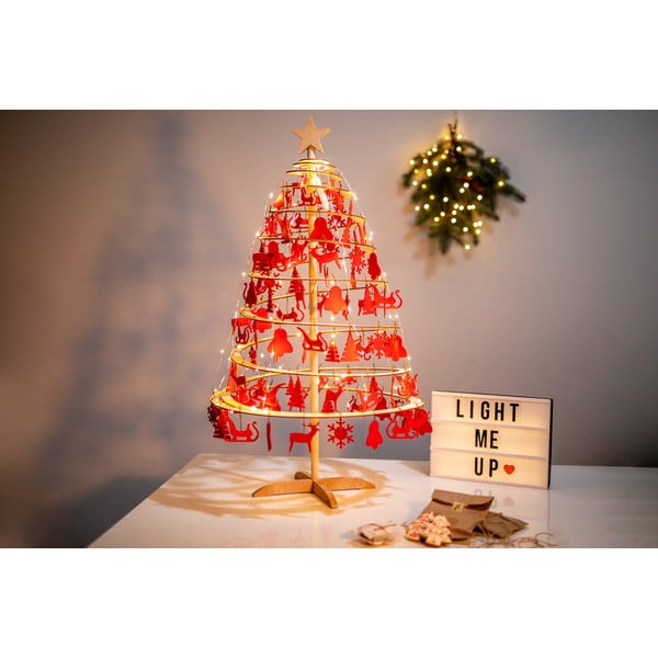 Brad de Crăciun decorativ din lemn Spira Small, înălțime 85 cm-image-3